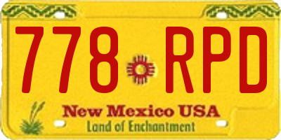 NM license plate 778RPD