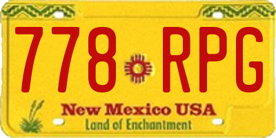 NM license plate 778RPG