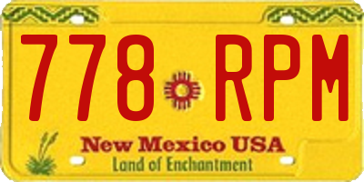 NM license plate 778RPM