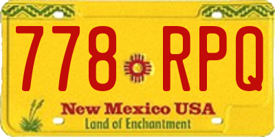 NM license plate 778RPQ