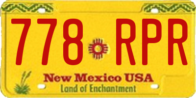 NM license plate 778RPR