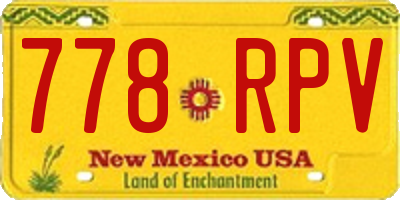 NM license plate 778RPV