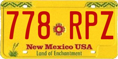 NM license plate 778RPZ