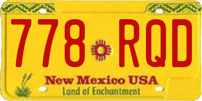NM license plate 778RQD