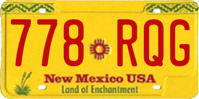 NM license plate 778RQG