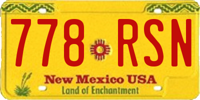 NM license plate 778RSN