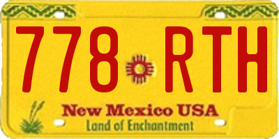 NM license plate 778RTH