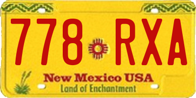 NM license plate 778RXA