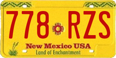 NM license plate 778RZS