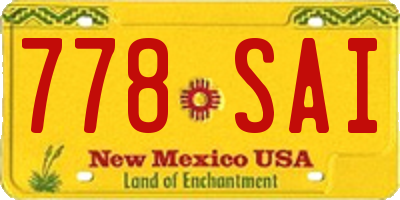 NM license plate 778SAI