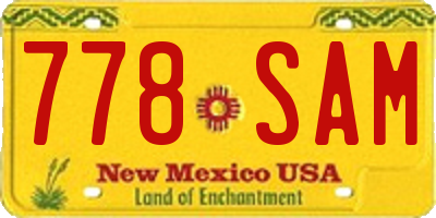 NM license plate 778SAM