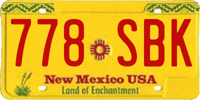 NM license plate 778SBK