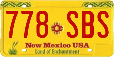 NM license plate 778SBS