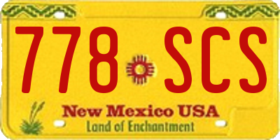 NM license plate 778SCS