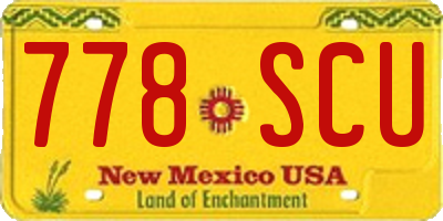 NM license plate 778SCU