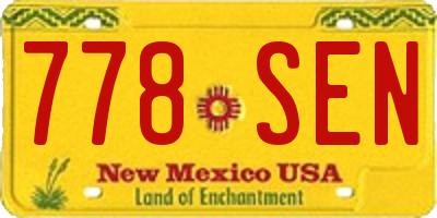 NM license plate 778SEN