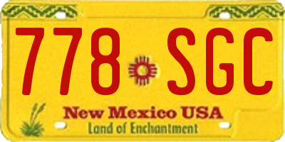 NM license plate 778SGC