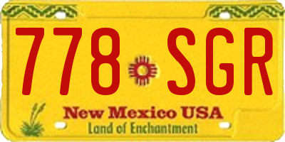 NM license plate 778SGR