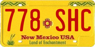 NM license plate 778SHC