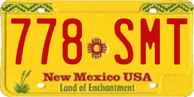 NM license plate 778SMT