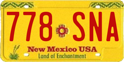 NM license plate 778SNA