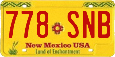 NM license plate 778SNB