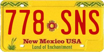 NM license plate 778SNS