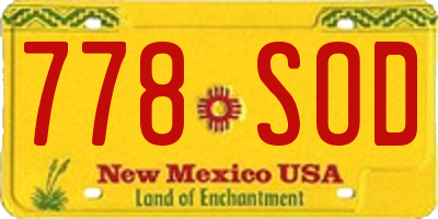 NM license plate 778SOD