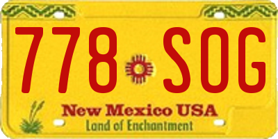NM license plate 778SOG