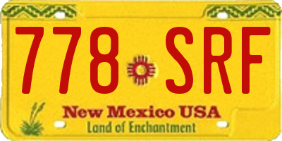NM license plate 778SRF