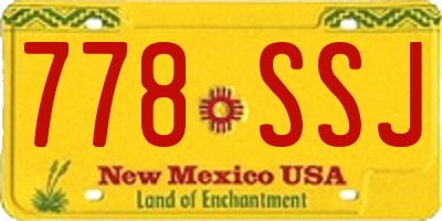 NM license plate 778SSJ