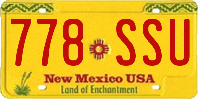 NM license plate 778SSU