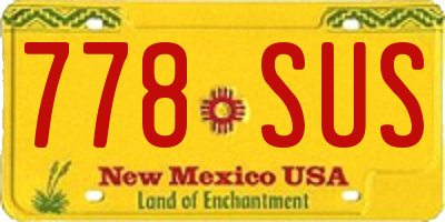 NM license plate 778SUS