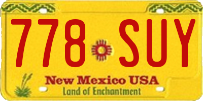 NM license plate 778SUY