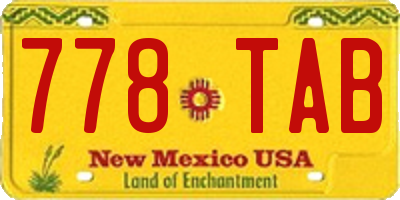 NM license plate 778TAB