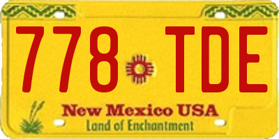 NM license plate 778TDE