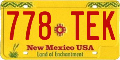 NM license plate 778TEK