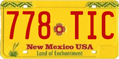 NM license plate 778TIC