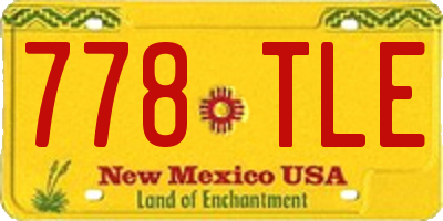 NM license plate 778TLE