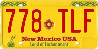 NM license plate 778TLF