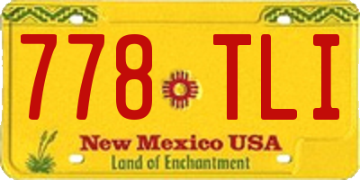 NM license plate 778TLI