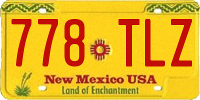 NM license plate 778TLZ