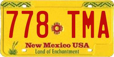 NM license plate 778TMA