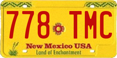 NM license plate 778TMC