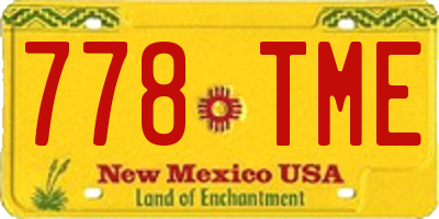 NM license plate 778TME