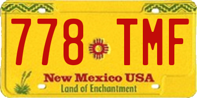 NM license plate 778TMF
