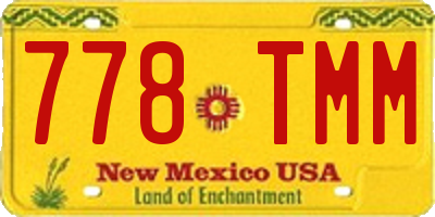 NM license plate 778TMM