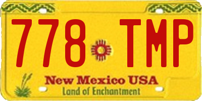 NM license plate 778TMP