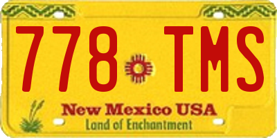 NM license plate 778TMS