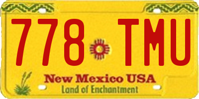 NM license plate 778TMU